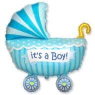 It's a Boy Baby Pram Buggy Supershape Balloon